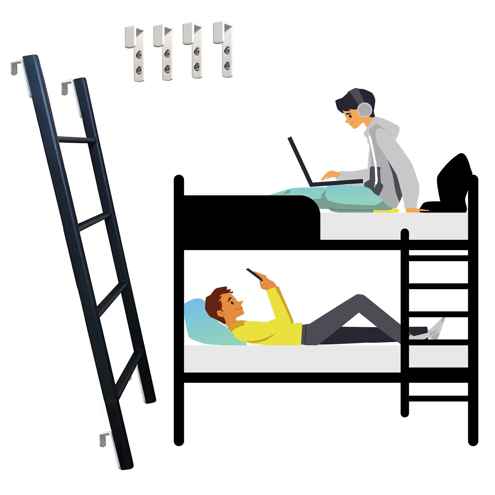 Échelle pour lits superposés stable pour remplacer une échelle cassée ou instable de 116 cm