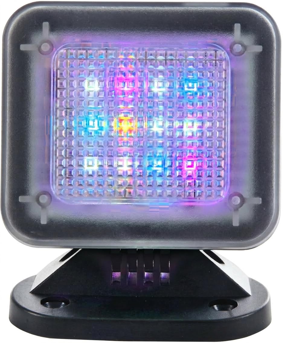 O&W Security Symulator TV FT-1 – światło LED ze zmianą koloru/jasności, port USB, tylko 2 W, bez baterii, atrapa antywłamaniowa do domu, na urlop i do mieszkania