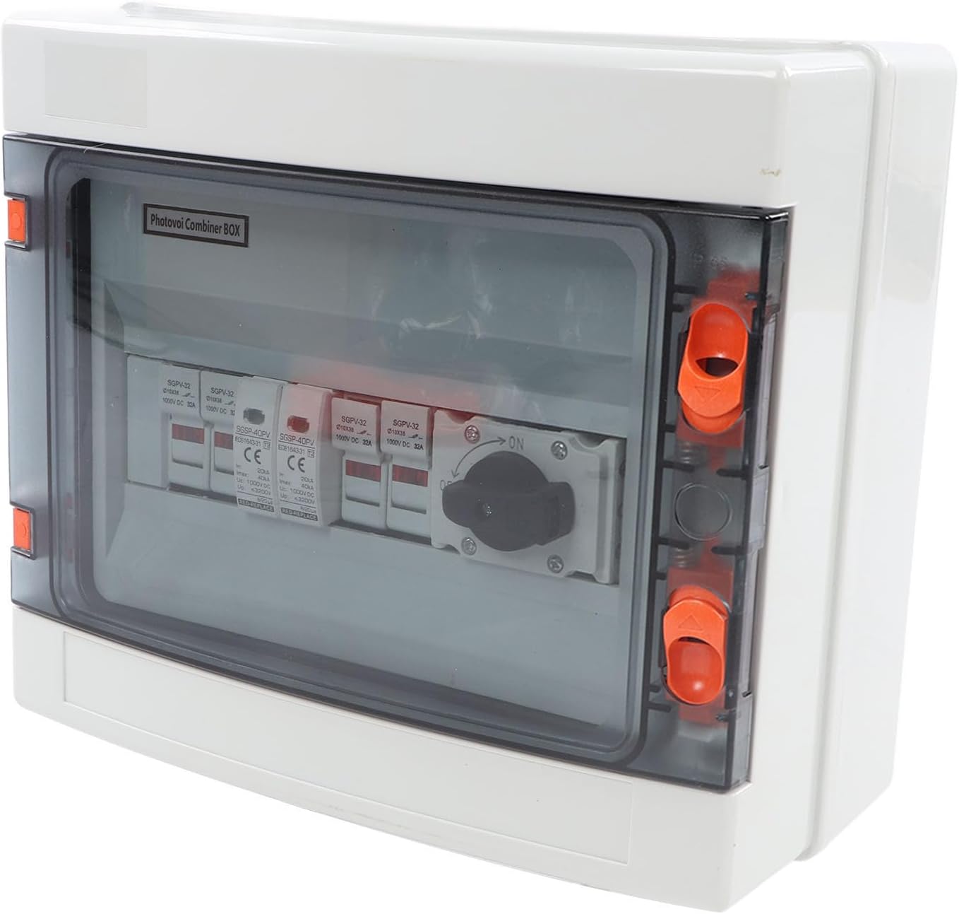 PV Solar Combiner Box, 1000V 32A, IP65, Outdoor, with Isolated Switches and Circuit Breaker, PA66 Material