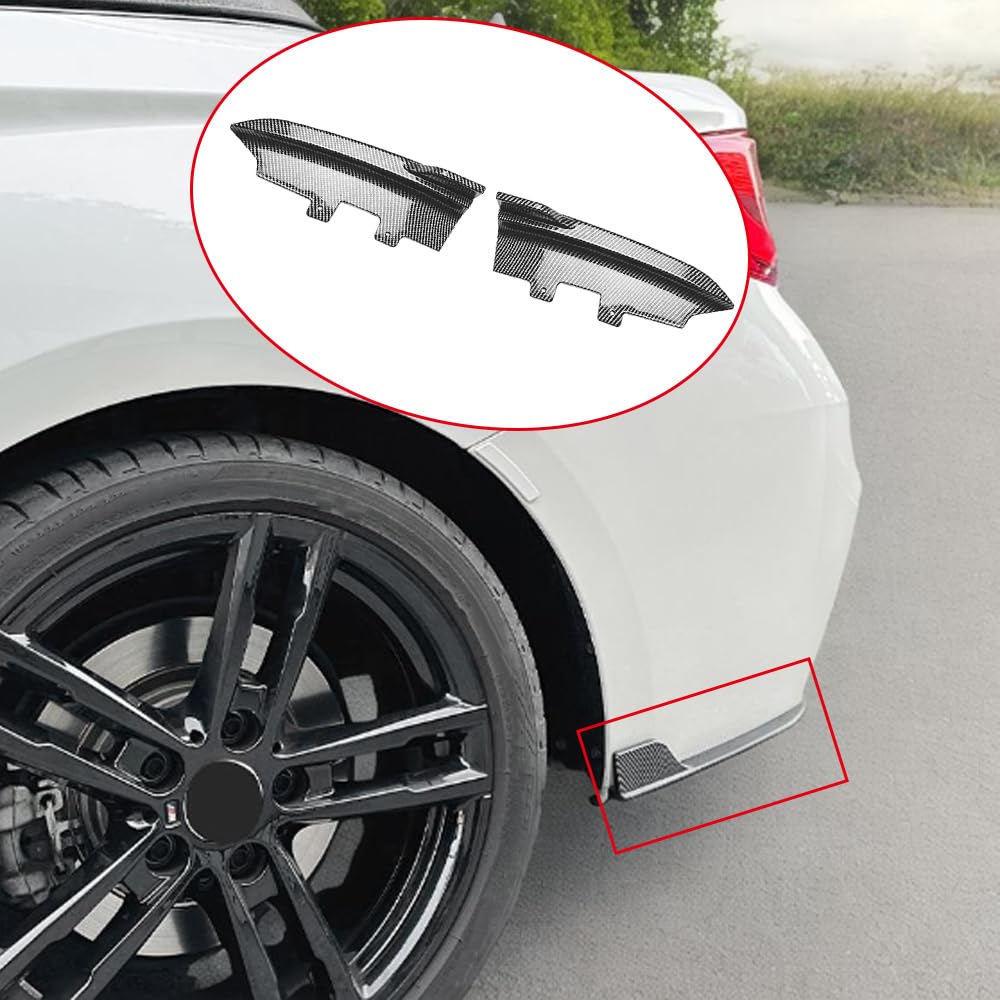 Dyfuzor tylnego zderzaka samochodowego, osłona bocznego zderzaka, osłona zderzaka, kompatybilny z BMW serii 2 F22 F23 M Sport, wykończenie o wyglądzie włókna węglowego