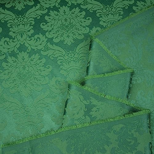 DAMASCO DE BROCADO VICTORIANO TAPICERÍA Y MODA SERIE MALAKA, ANCHO 280cm (1 METRO, VERDE)