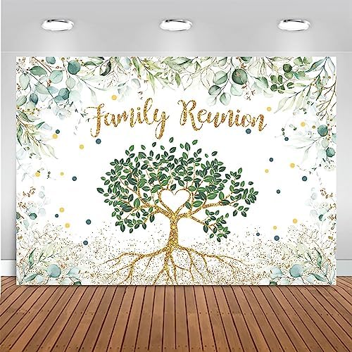 Amazon.com : Ticuenicoa 6×4ft Family Reunion Backdrop Gold Green ...