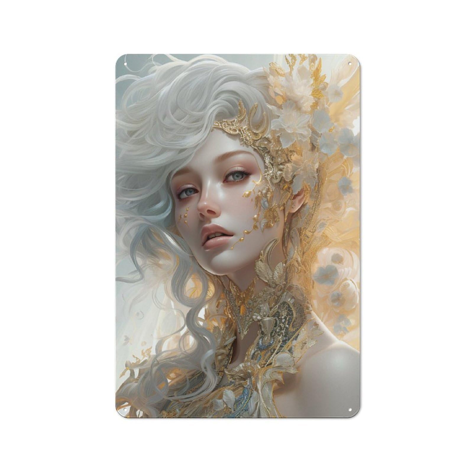 Junmoney The Divine Blossom Of Elysium Smart Metal Desk Wall Sign 30X20cm, Creative Space Decor For Workspace, Cafe, Shop Or Desk Area