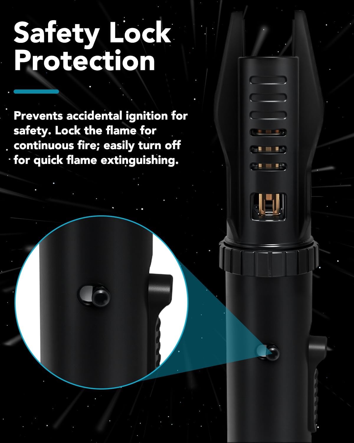 Lightsaber Butane Torch Lighter with 2 Cans 115ml Butane Refill – Refillable Torch, Adjustable Flame, Windproof Blow Torch, Safety Lock, for BBQ, Brulee, Cooking – Unique Lighter Gift, 1 Set