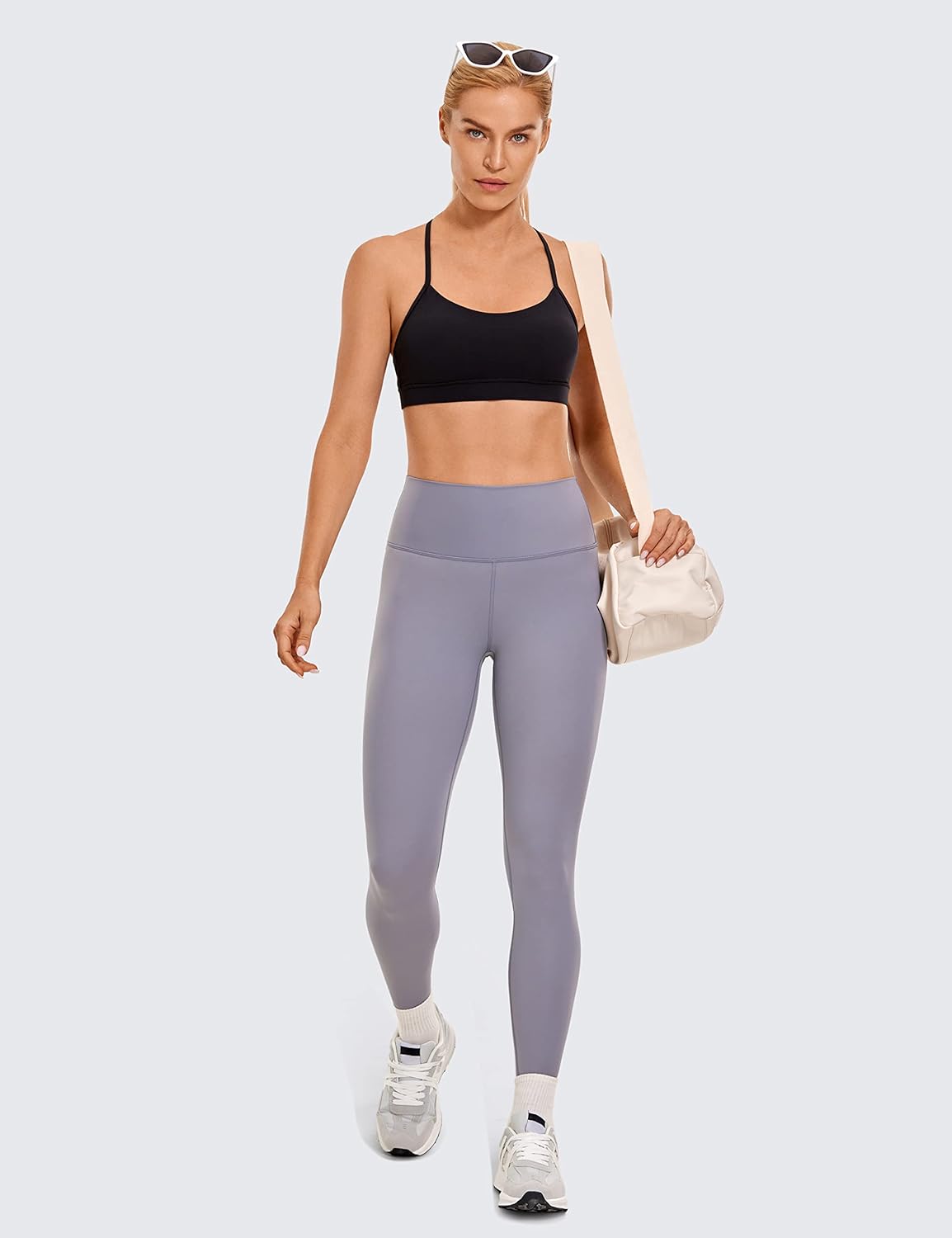 CRZ YOGA Butterluxe Womens Y Back Sports Bra - Padded Racerback Low Impact Spaghetti Thin Strap Workout Yoga Top main image 1