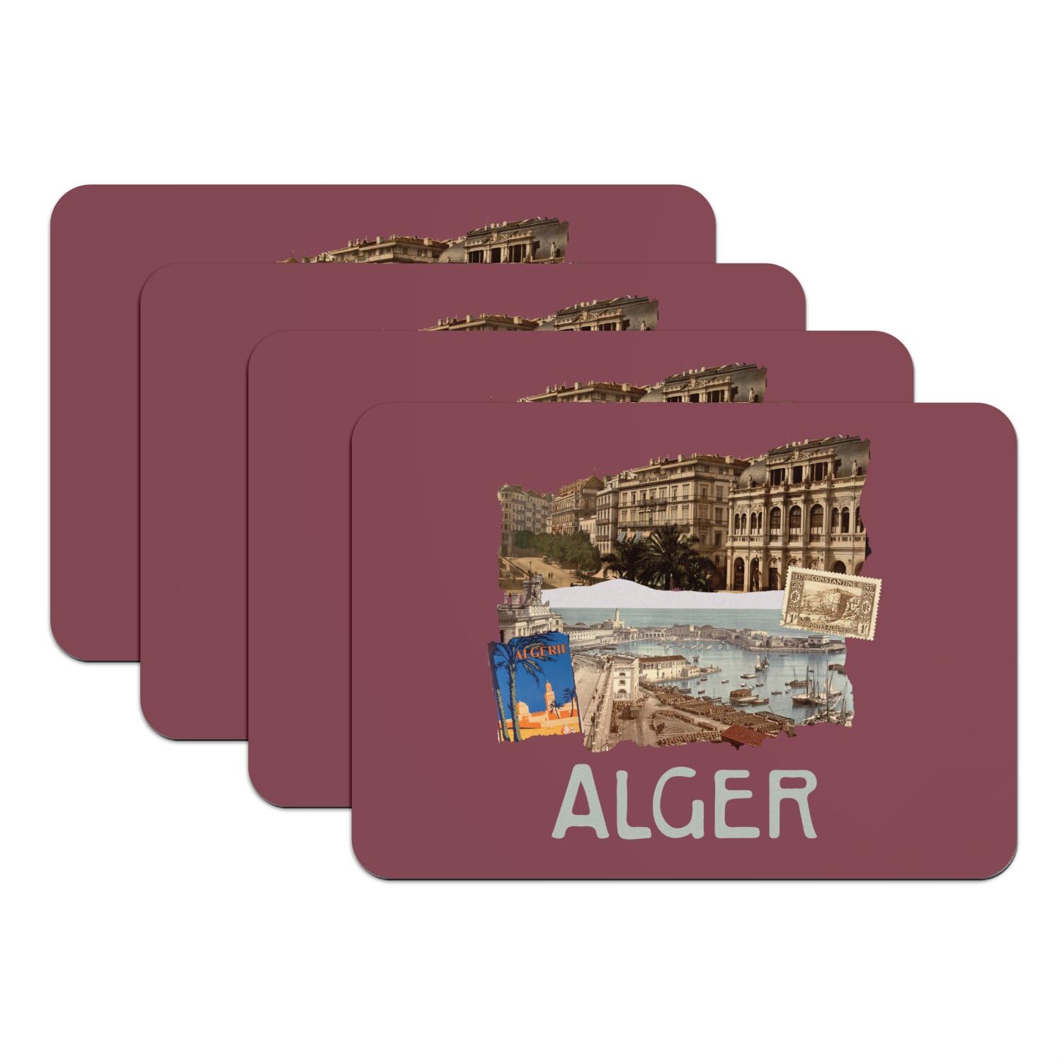 Sets de table Alger grand format pour éliminer les taches et les assiettes qui glissent