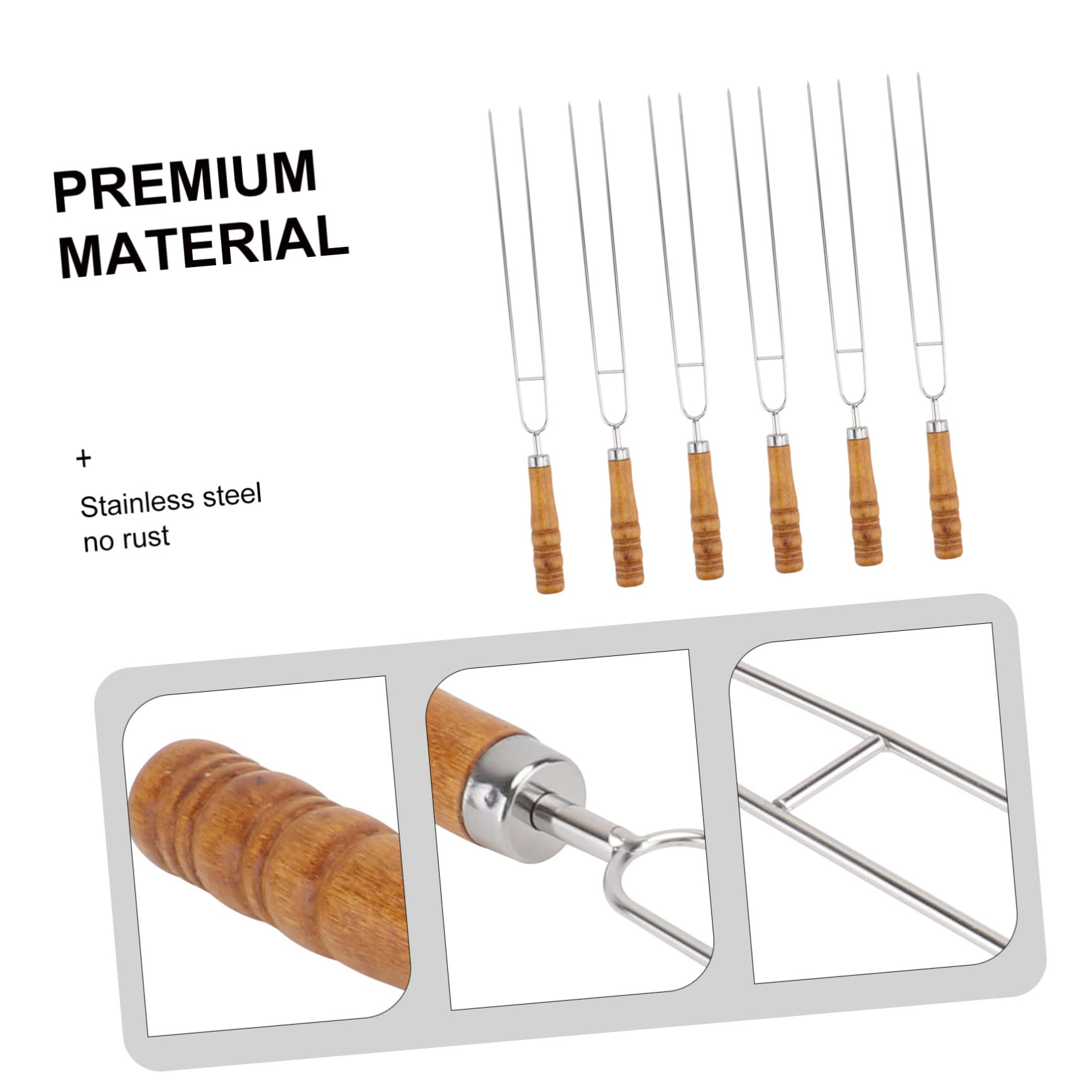 Spiedini per Barbecue 6 Pezzi in Acciaio Inossidabile con Manico