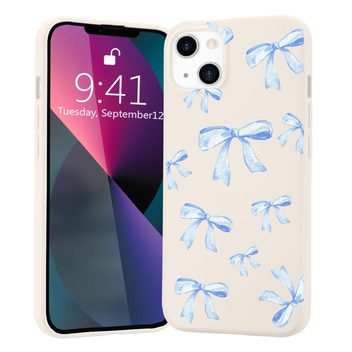 Coque iPhone 15 Pro Max nœud bleu silicone - Style girly chic - 8
