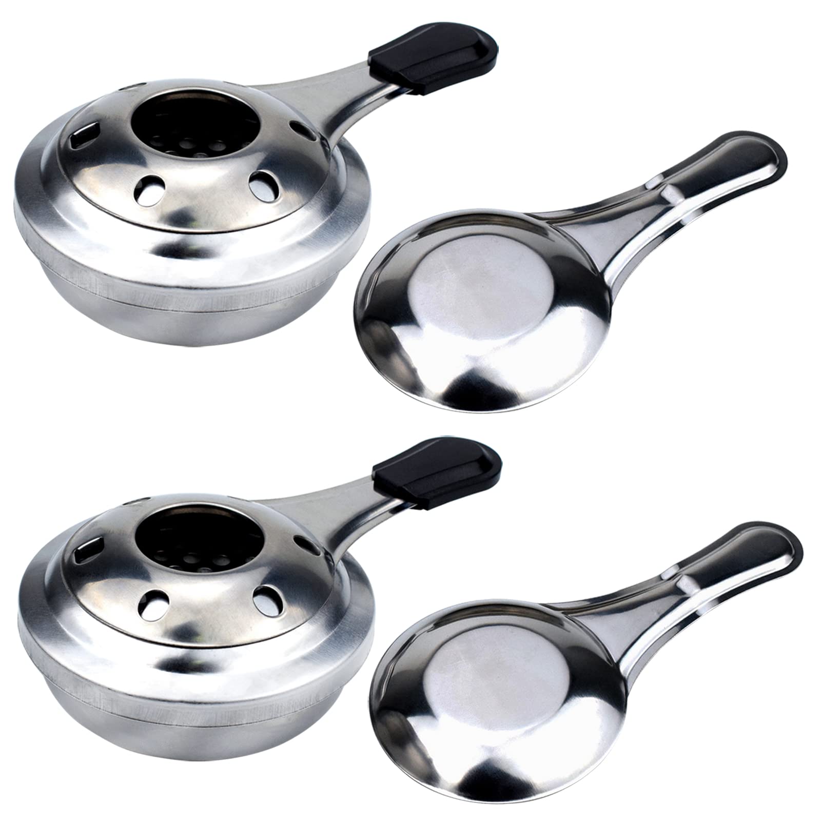 Gecheer 2 bruciatori per fonduta, bruciatori per pasta, portatili, antivento, bruciatori per alcool, fonduta, accessori per fonduta, set per fonduta, bollitore alcolico per Hot Pot, Dry Pot Cuisine,