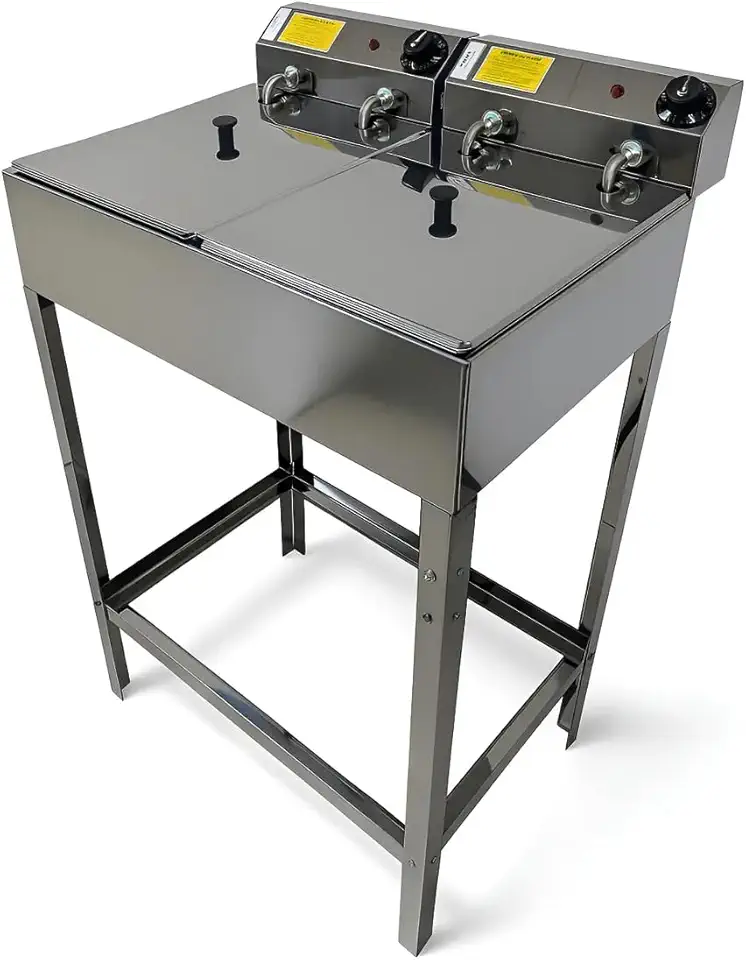 Fritadeira Elétrica Profissional, 10 Litros, Inox, com Suporte 220V
