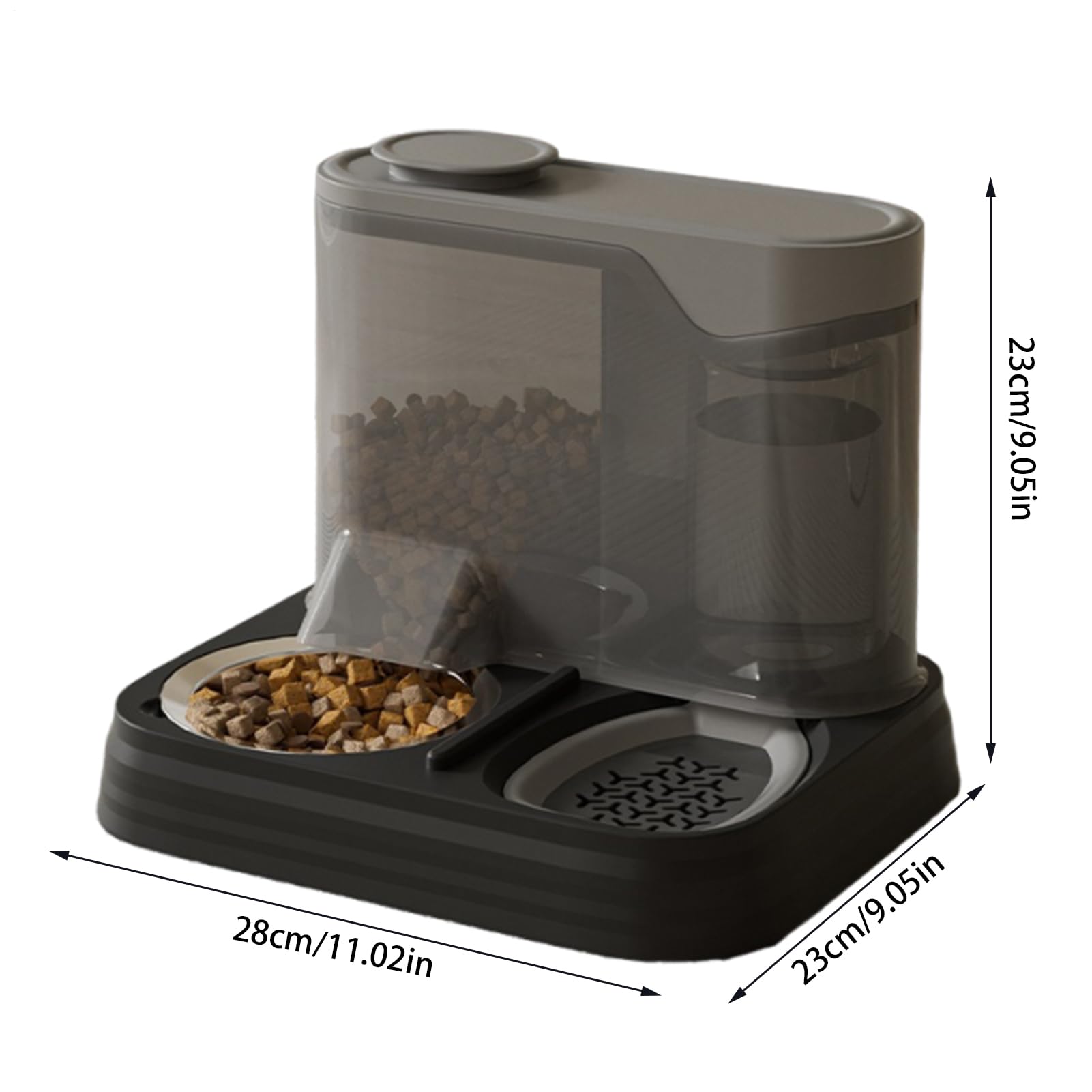 Dispenser Automatico Per Cibo Per Cani, Serbatoio per Cibo Animale di Grande Capacità, Alimentatore Multifunzione 2 in 1 per Case con Più Animali e Ambienti Domestici