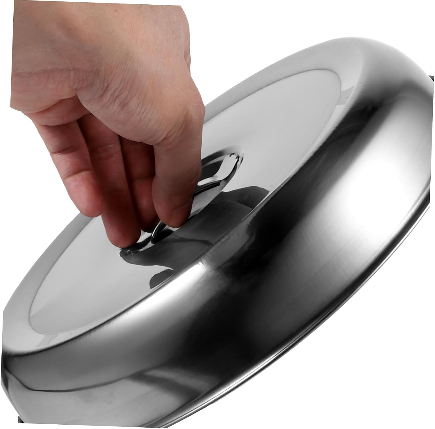 INOOMP Stainless Steel Food Covers Set of 2 Round Steak Hoods Oilproof Protective Dish Covers for Home Kitchen for Serving and Keeping Food Warm