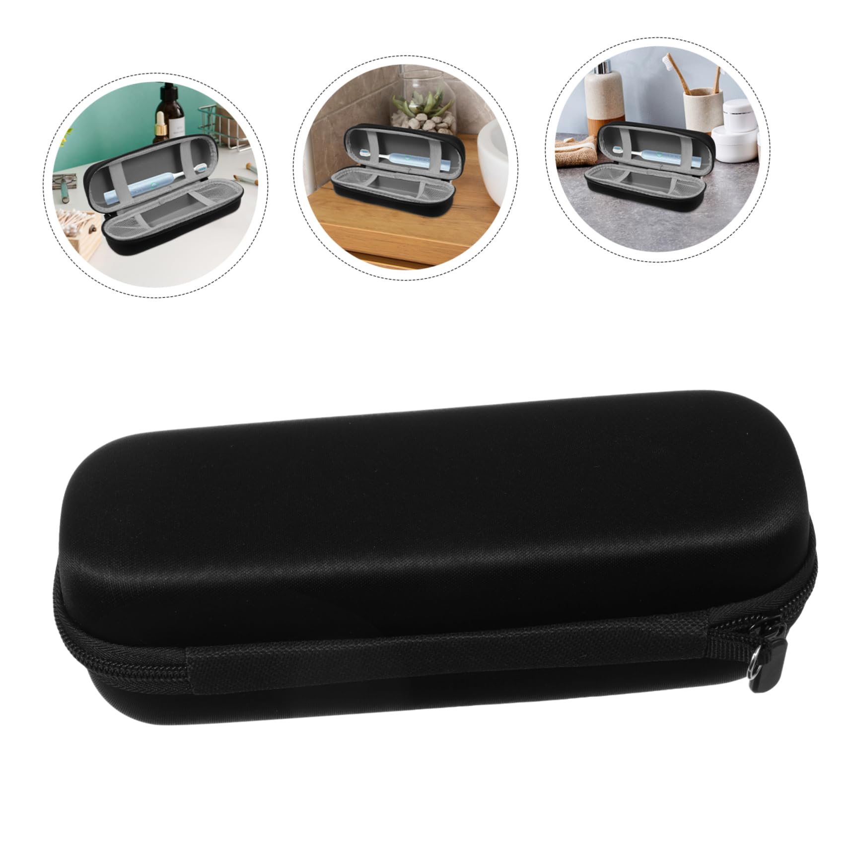 Beavorty 5 Piezas Caja De Almacenamiento De Cepillo De Caja De Cepillo De Funda Protectora para Cepillo De Eléctrico Estuche De Viaje Black Tela Tejida