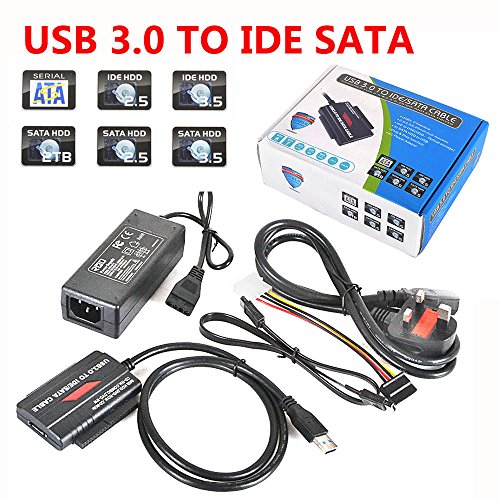 Reelva USB 3.0 vers 6,3 cm/8,9 cm HD disque dur SATA IDE adaptateur câble convertisseur d'alimentation d'OTB