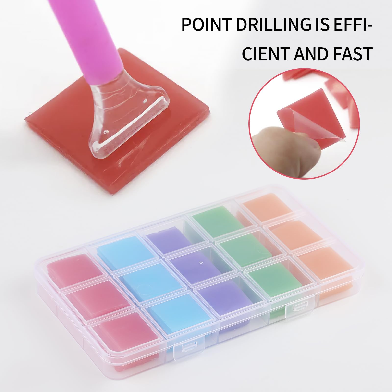 Pack Of 24 Diamond Art Glue Clay, Diamond Painting Wax, Colorful Diamond Painting Kit With Storage Box For DIY Painting, Embroidery, And Tool Set - View #8