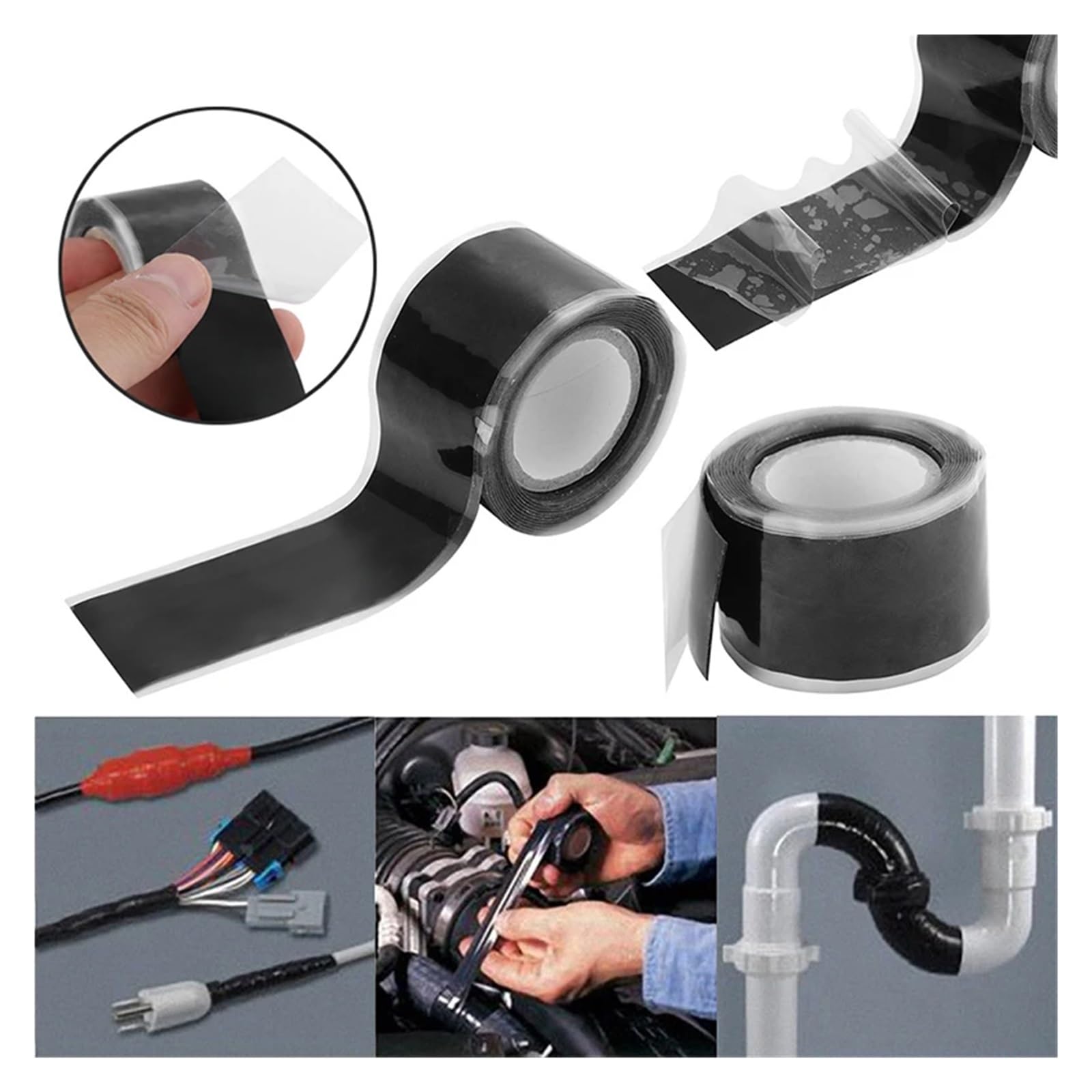 rellenar la cinta de sellado, Adhesivo de silicona for baño, tira selladora, cinta selladora, negra, 1,5 m, 25 mm, 0,5 mm, 1-5 unidades(4pcs)