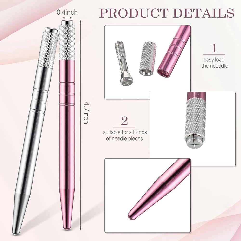 50 Stück Microblading-Stifte, Manuelle Augenbrauenstifte, Microblading-Zubehör, Microblading-Handwerkzeuge Aus Aluminium für Kosmetik, Einfach zu Verwenden A