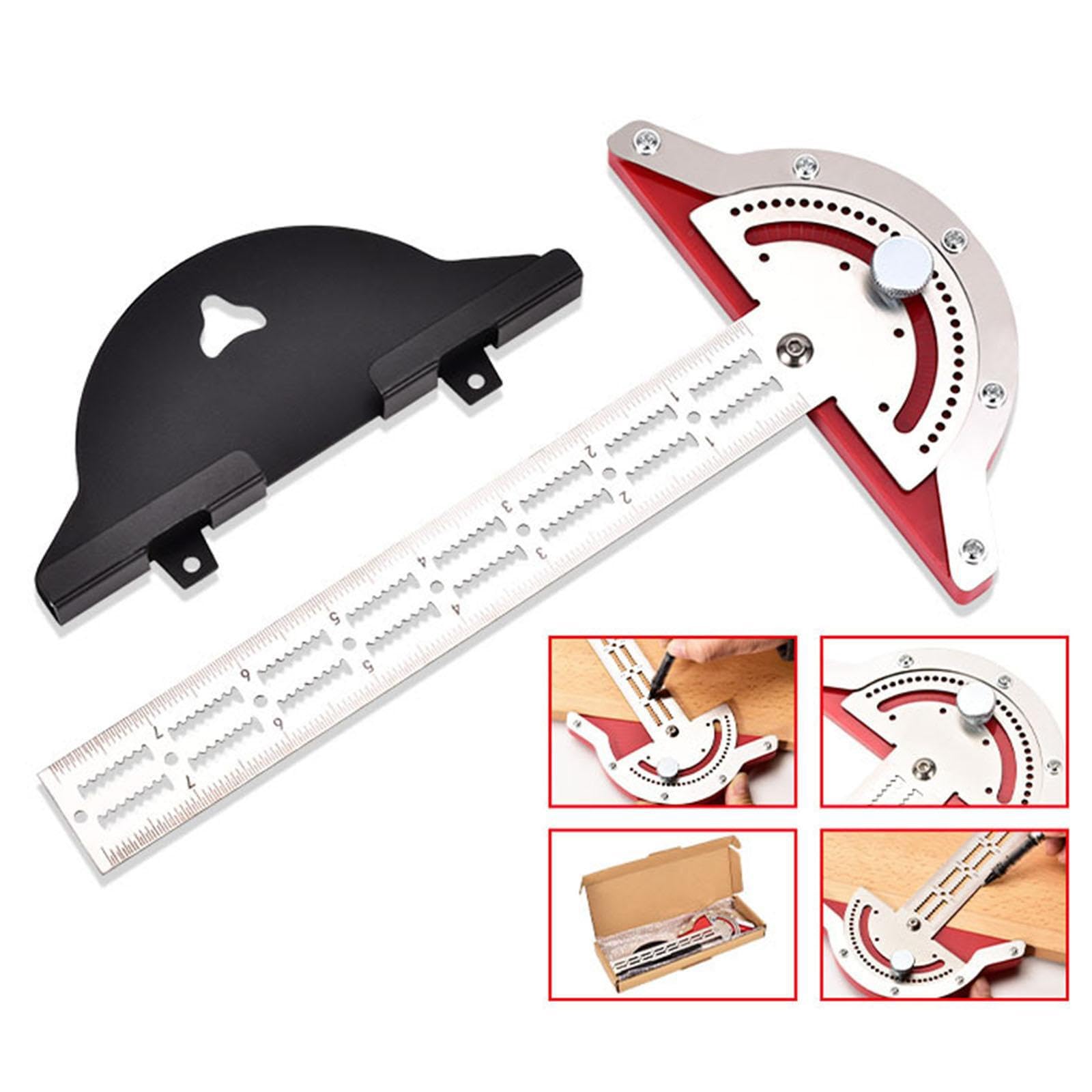 Regla de trazado de bordes fácil de usar, de acero inoxidable, herramienta resistente y duradera para carpinteros y proyectos domésticos. Regla de, 20 pulgadas