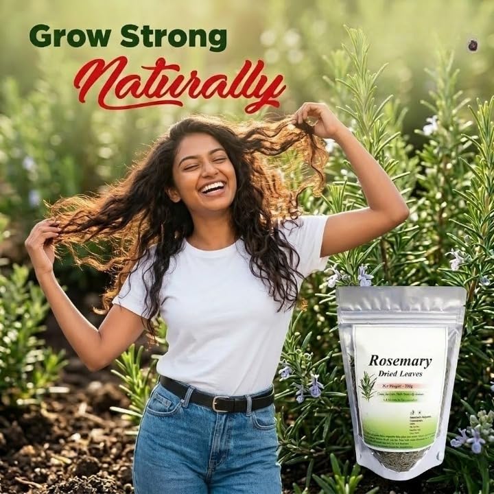 Rosemary Dried Leaves for Seasoning,Rosemary Leaves For Hair Growth Aromatic Herb For Cooking, Seasoning, Soups, Salads, Herbal Teas And Garnishing,100g.