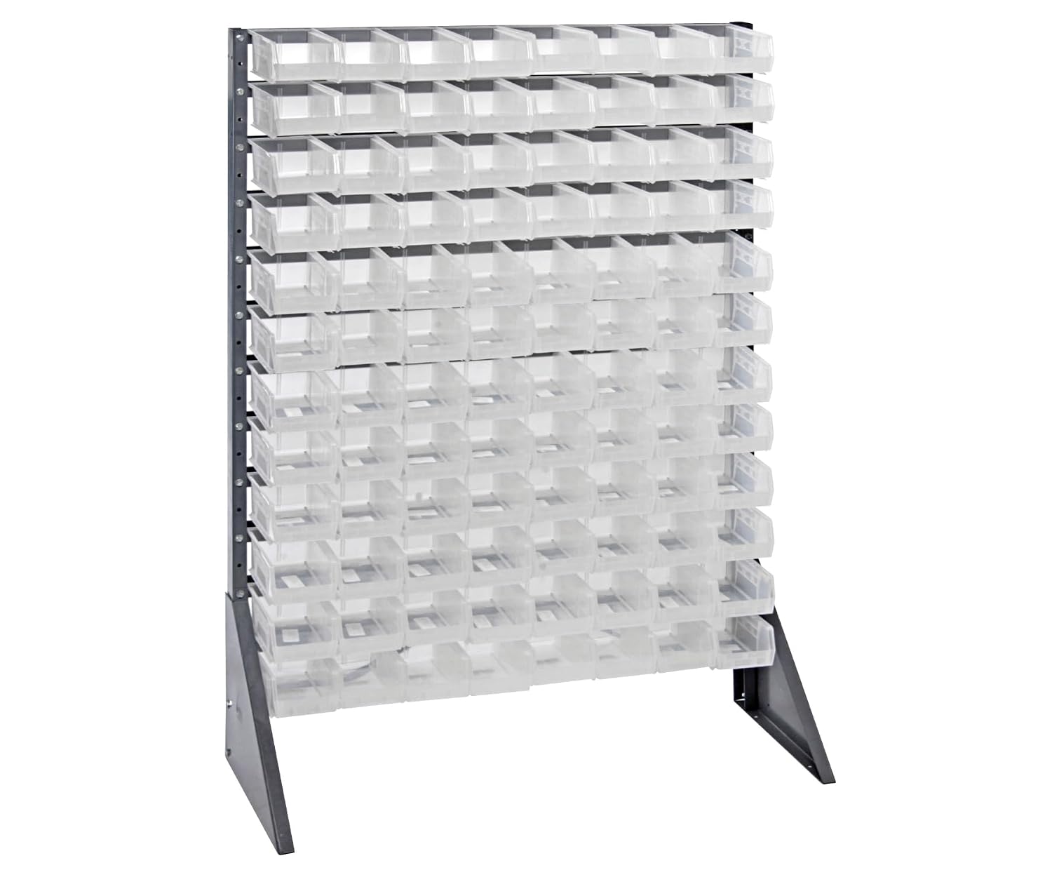 Quantum Storage Systems QRU-12S-220-96CL Single Sided Rail Systems Complete Package with Bins, 36" L x 15" W x 53" H, Clear
