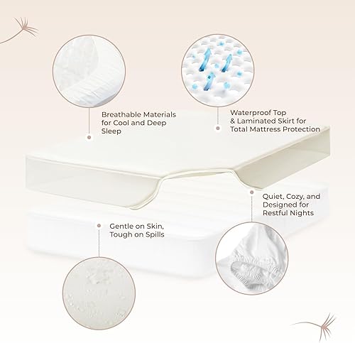 Miniatura 3 de Whisper Organics, Protector de colchón 100% impermeable  Funda de colchón individual  Certificado GOTS & Fairtre-Organic  Transpirable  Color