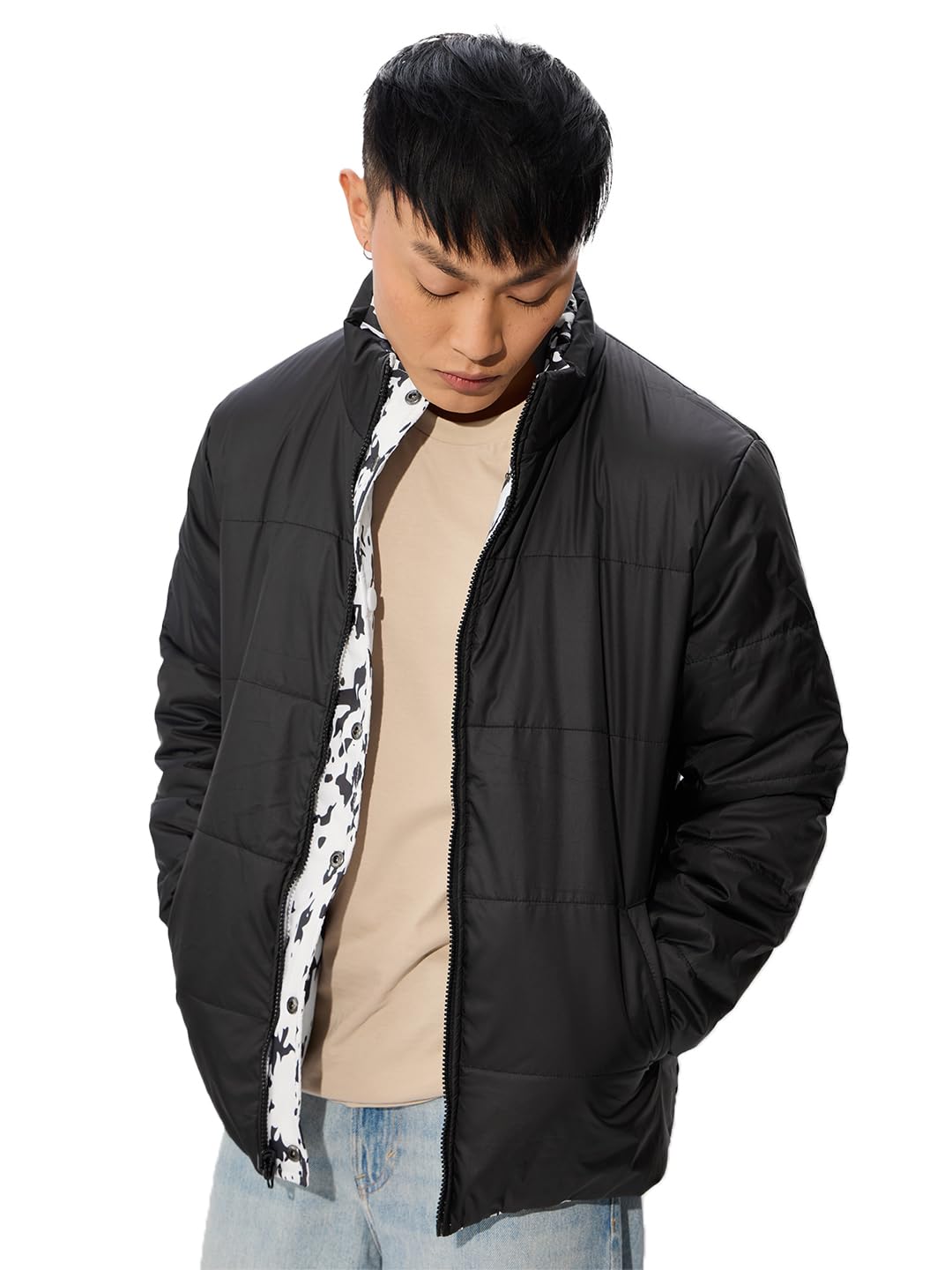 the souled store Zebra Men and Boys Long Sleeves Zipper Front Reversible Polyester Puffer Jackets-picture-49