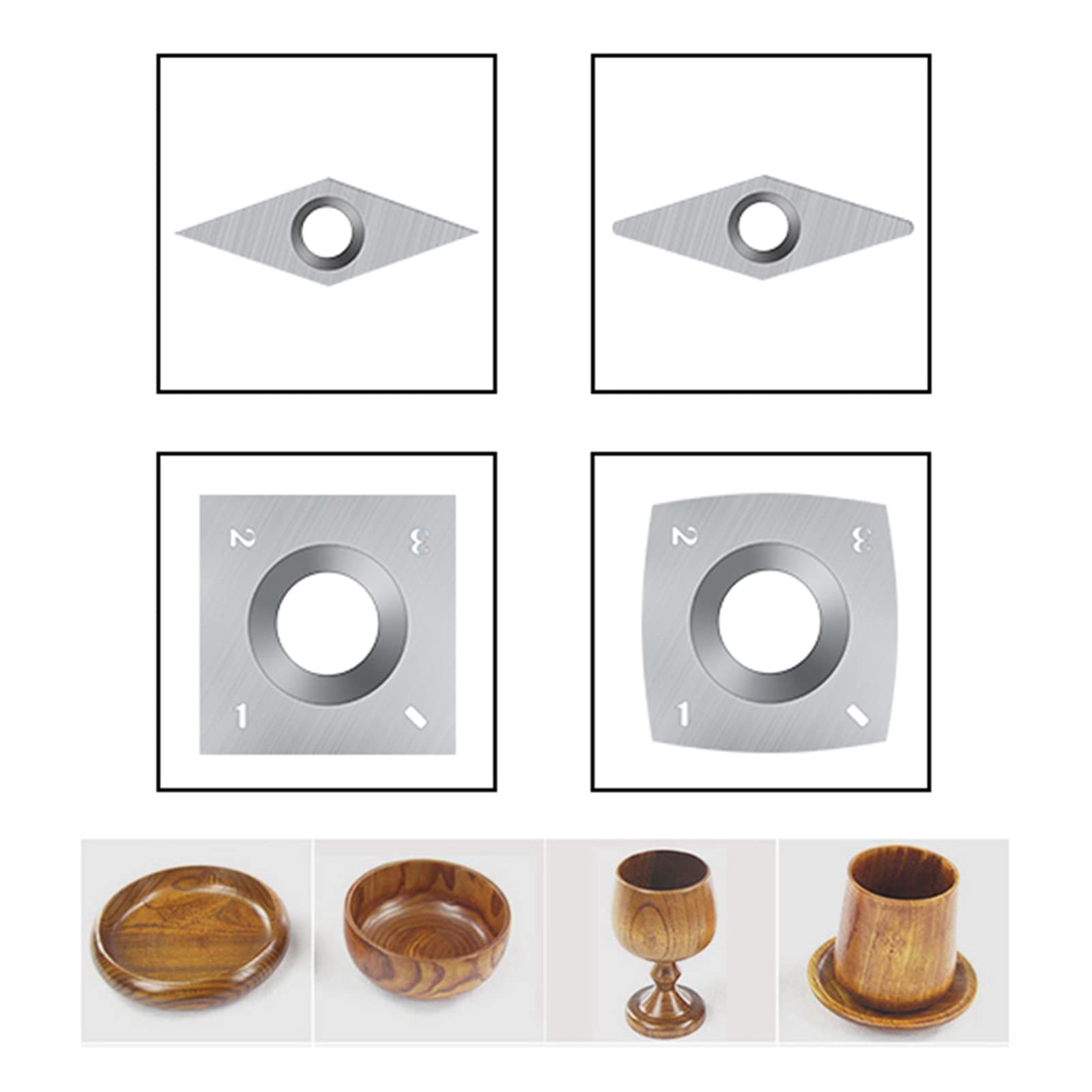 Set Di 4 Utensili Per Tornio in Carburo, Utensili Per Tornitura in Legno, Strumenti Per Tornio Con Comoda Impugnatura Per Tornio, Strumenti Per Tornio Fai Da Te E Hobbisti