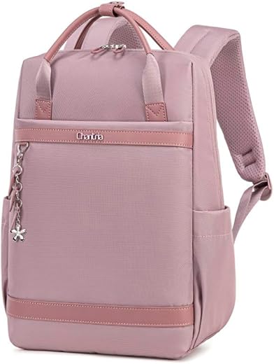 Chantria Slim Backpack for Women Stylish 14-inch Laptop Bag 13L Multi-pocket Water-resistant Daypack with Top Handheld &amp; L...