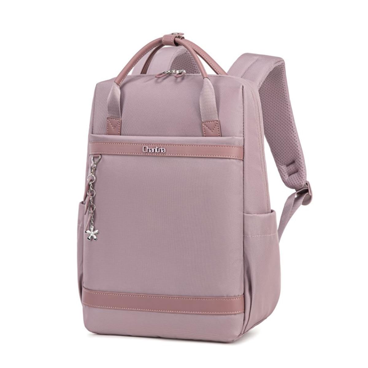 Slim Backpack for Women Stylish 14-inch Laptop Bag 13L Multi-pocket Water-resistant Daypack with Top Handheld & Luggage Strap,Ladies Backpack for Office Casual College-image-37