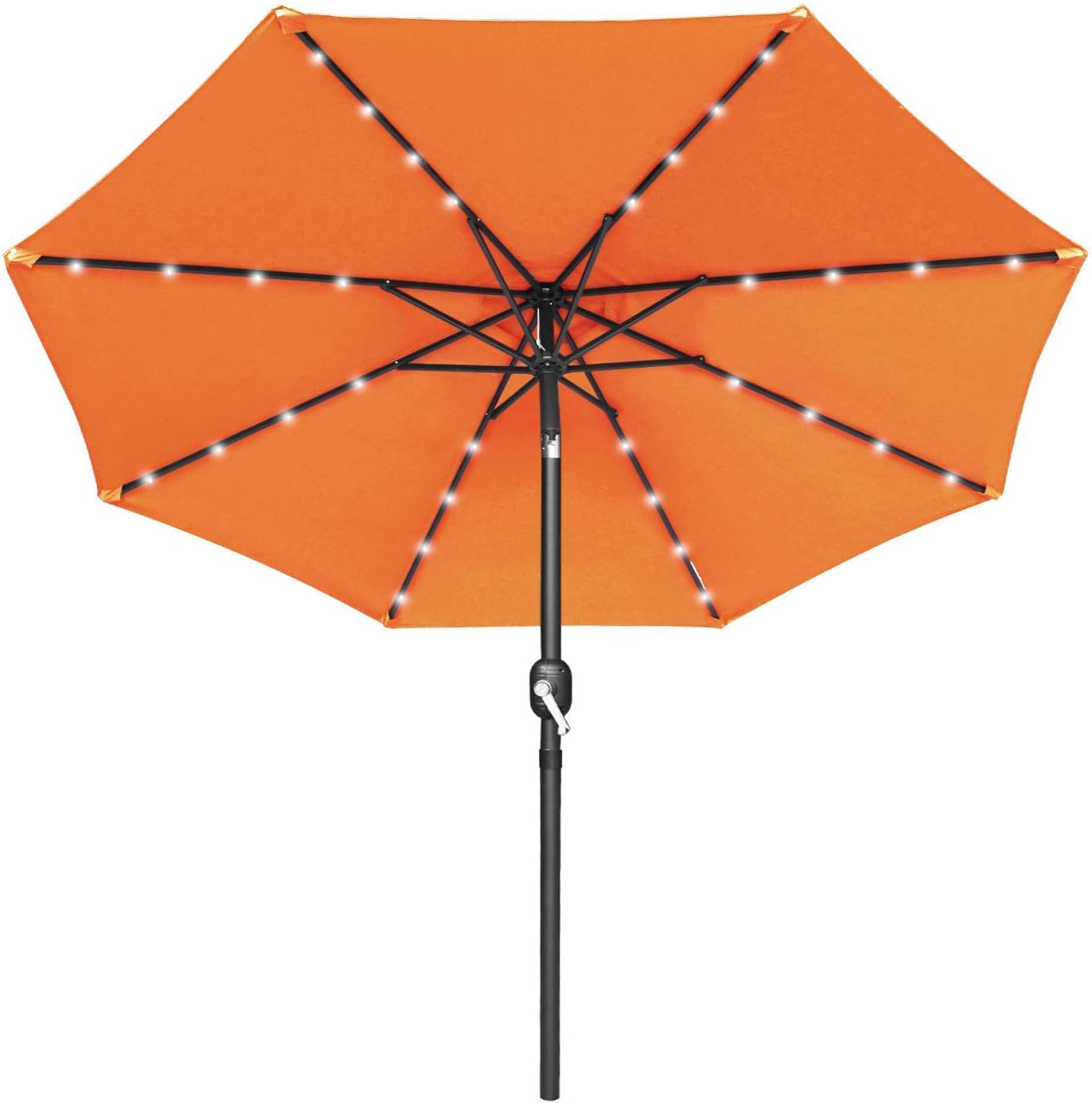 MASTERCANOPY 9ft Maket Patio Umbrella 9ft 32 LED Lighted Patio Umbrella (Orange)