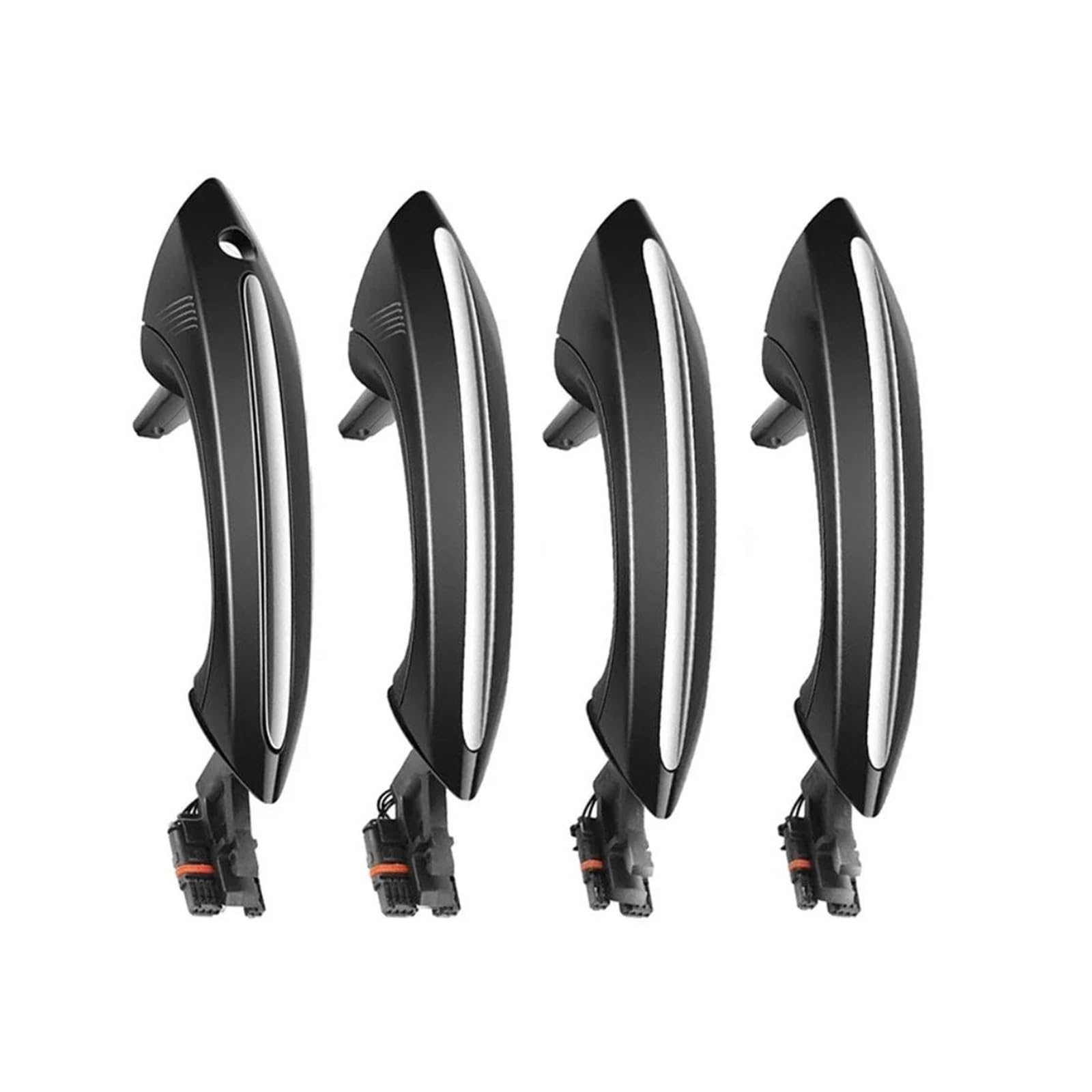 Mtvtfecewg 4Pcs Black Lhd Car Exterior Door Handle Keyless For 520I 528I 530I 535I M5 F07 F10 F11 F06 F01 F02 F03 F04 Lhd (4Pcs Black Lhd)