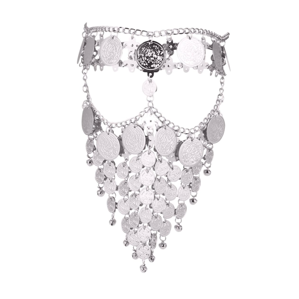 Veemoon Elegant with Face Chain Shiny Decorative Half Face Veil for for Halloween Weddings and Masquerade Cosplay Events