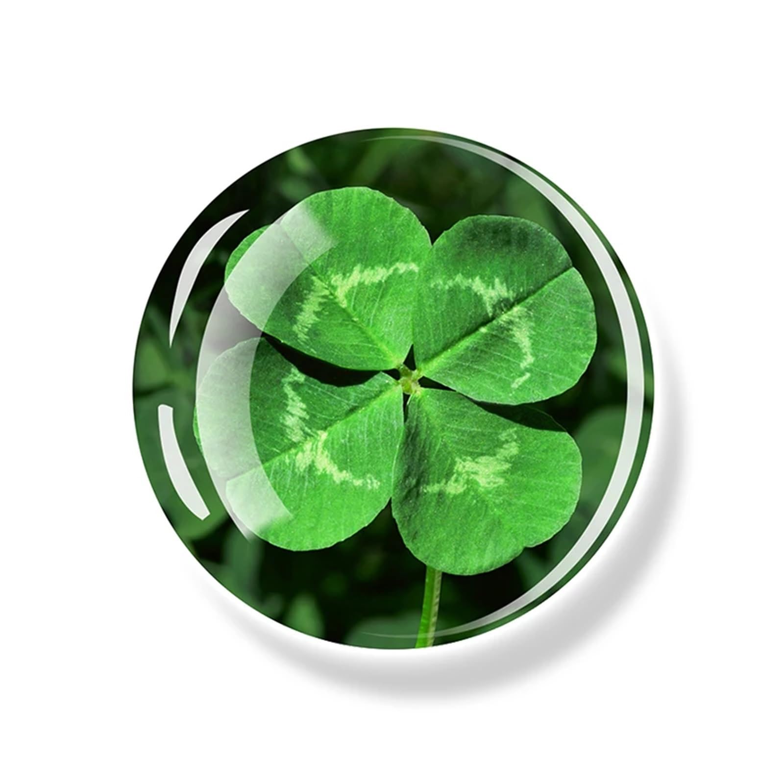 Glass Magnets 6pcs Clover Magnet Fridge Shamrock Stickers Four Leaf Lucky Glass Dome Refrigerator Magnets Home Decor(Color-16)