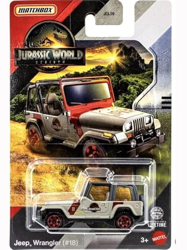 Matchbox Jurassic World Rebirth Jeep Wrangler (#18) [Tan & R