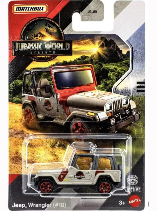 Matchbox Jeep Wrangler Jurassic World 1:64 miniatura 1
