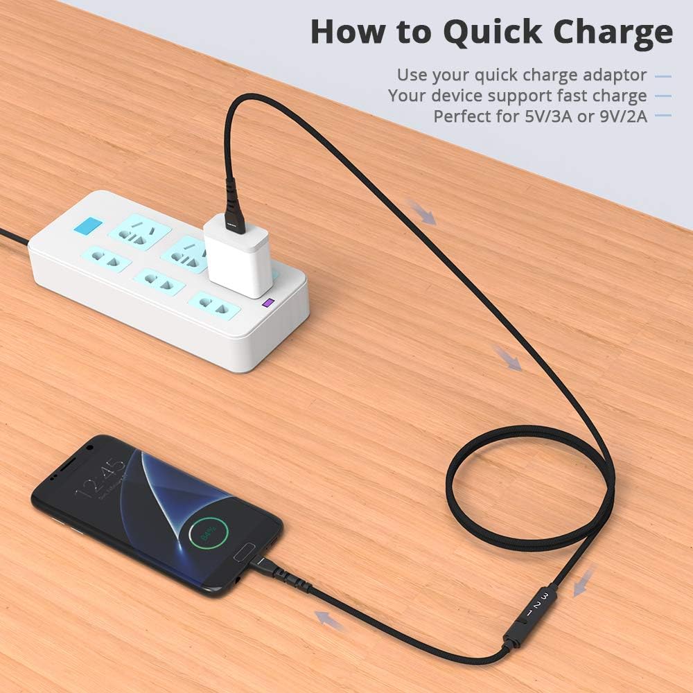 Wееklу Tор Sаlе Onvian 3A USB Type C Fast Charging Cable with Timing Function, USB A to USB C Timed Nylon Braided Charge Cord Compatible with Samsung Galaxy S10 S9 S8 Plus and Other USB C Charger - (3.3FT/1M)