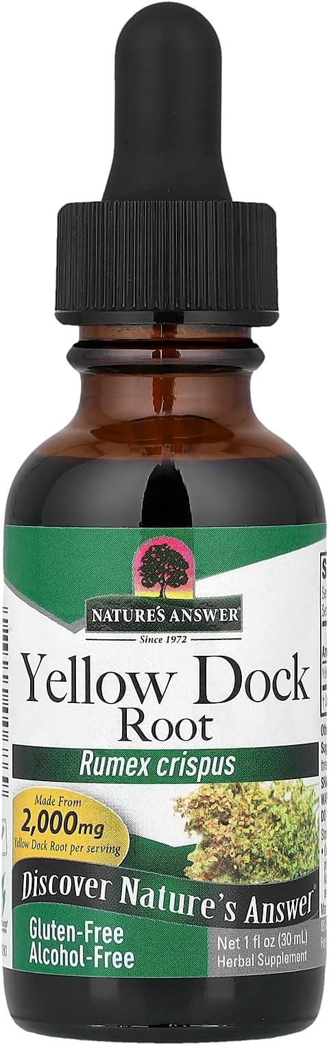 Nature's Answer Yellow Dock Root Alcohol Free 2000mg 1oz | Promotes Liver Function | Natural Body Detox | Supports Digestion | Gluten-Free, Non-GMO, Vegan | Single Count