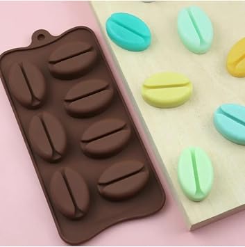 Silico World Silicone Chocolate Ice Soap And Candle Mold Coffee Beans, Brown