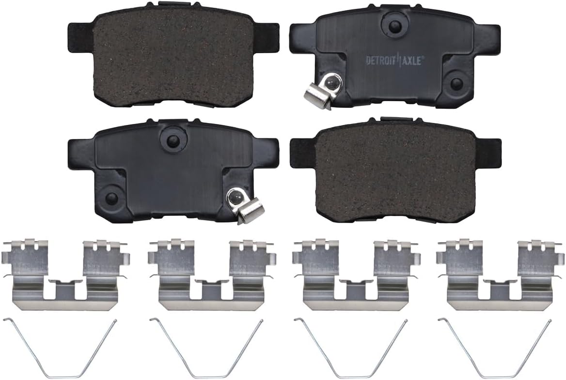 Detroit Axle - 4pc Brake Pads for 13-17 Honda Accord, 4 Front & Rear Ceramic Brake Pads w/Hardware 2013 2014 2015 2016 2017 Replacement