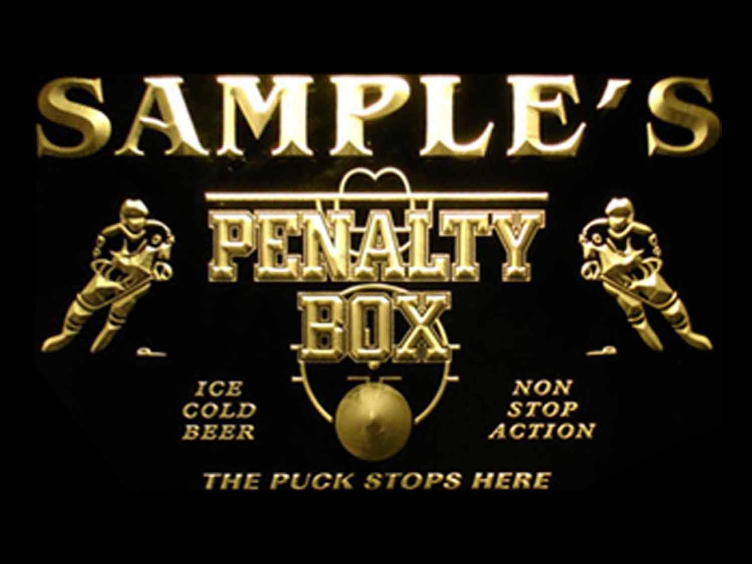 ADVPRO Name Personalized Custom Hockey Penatly Box Bar Beer Neon Sign Red 16x12 inches st4s43-qt-tm-r