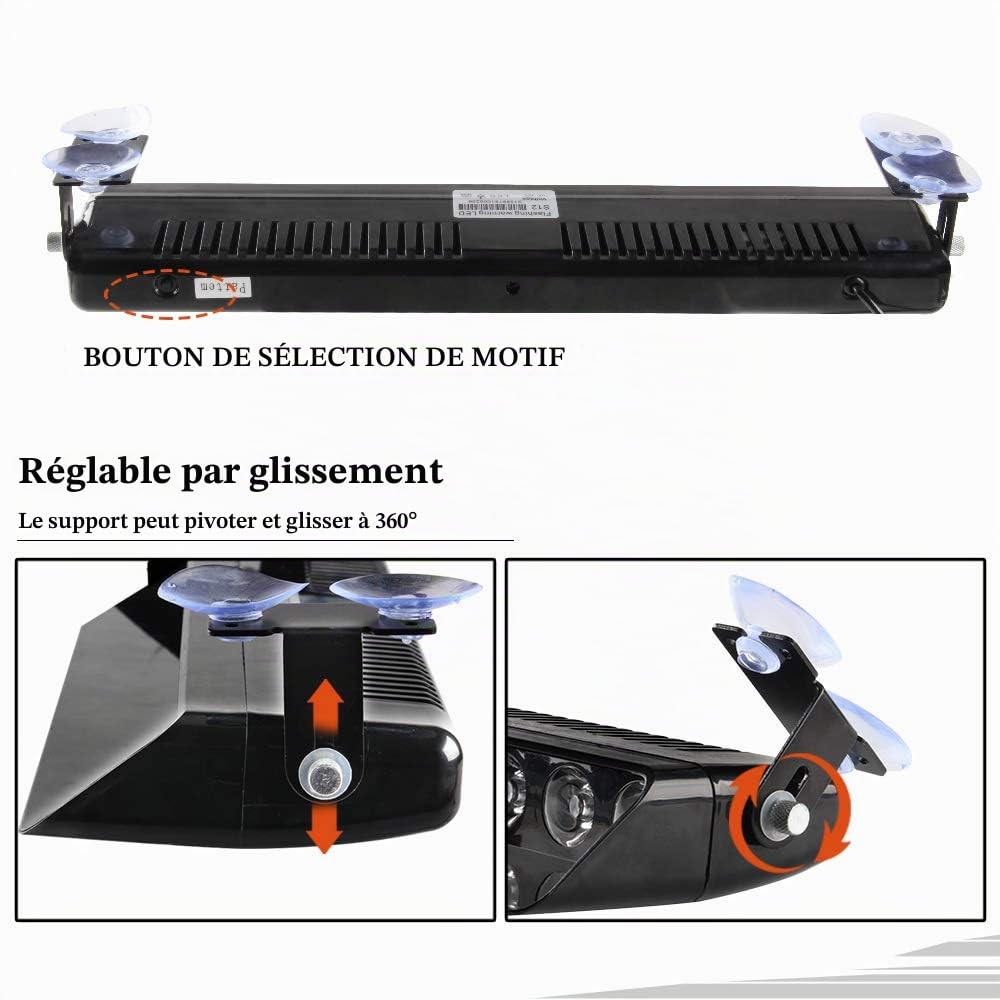 Lumière Stroboscopique,Lumière d'avertissement de flash de fréquence Utilisation dans pare-brise/tableau de bord/flash d'urgence 12V 12 LED avec ventouse, Rouge Bleu