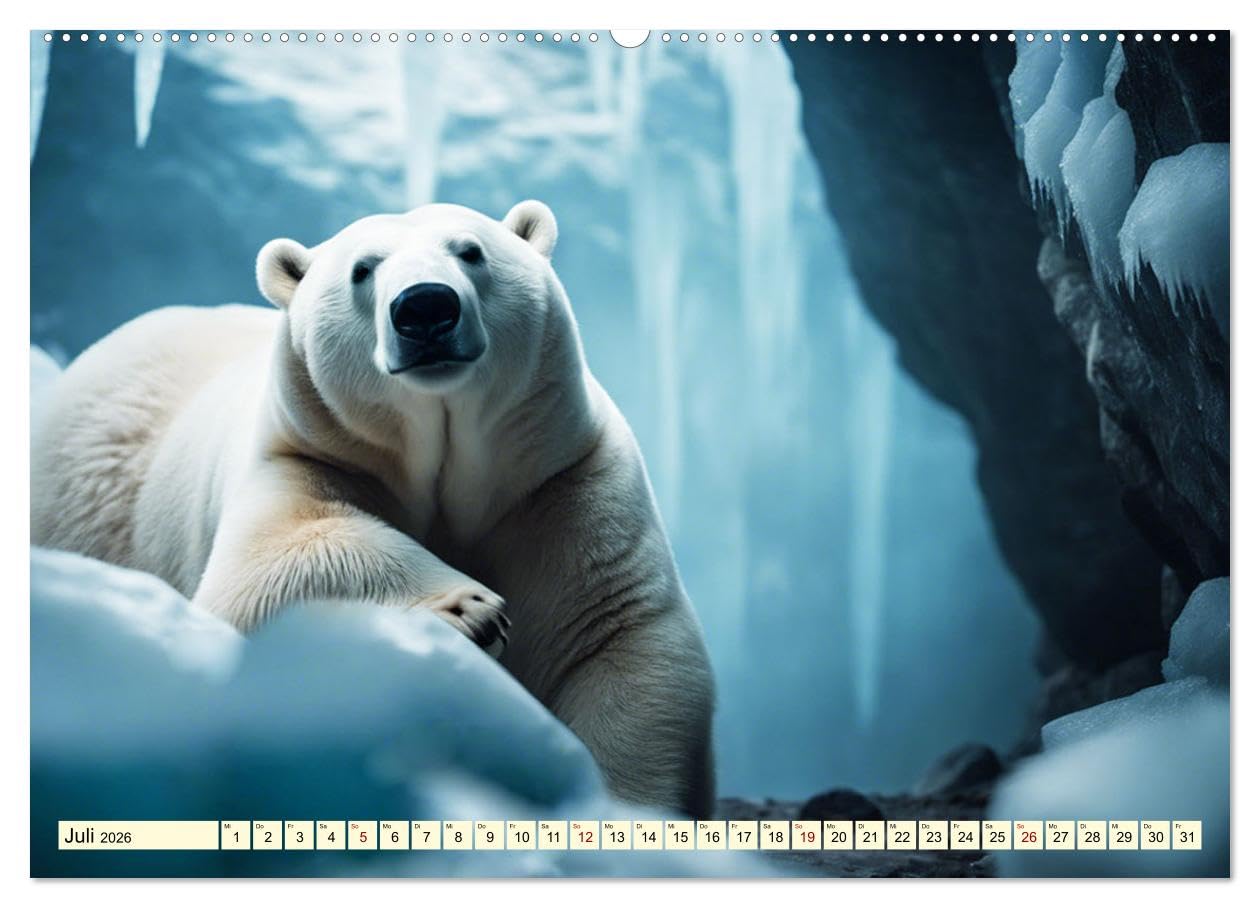 Eisbären im Fokus (hochwertiger Premium Wandkalender 2026 DIN A2 quer), Kunstdruck in Hochglanz: Portraits der weißen Riesen (CALVENDO Tiere)