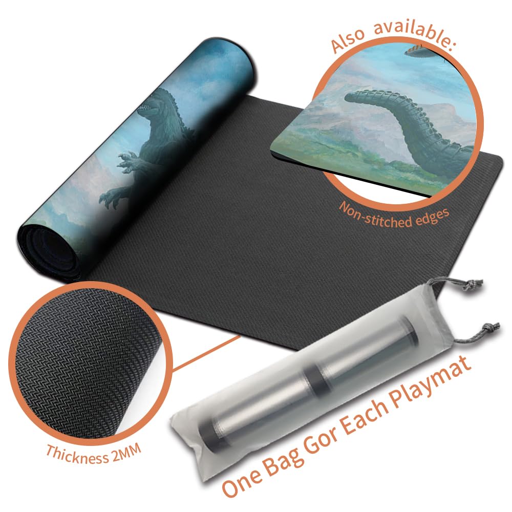 MTG Playmat Size 60 x 35 cm Free Storage Bags Non-Slip Backing Printing, MTG Alfombrilla de juego ideal para entusiastas del juego de cartas TCG Playmat Mouse Pad (Plains)