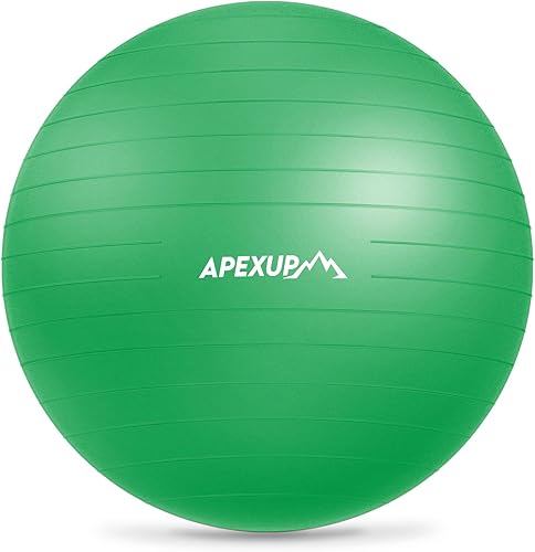 Miniatura 22 de APEXUP Pelota de Yoga Pelota de Ejercicio Antideslizante Resistente para Fitness, Equilibrio y Entrenamiento del Core Negro,Azul,azul rosa,Azul