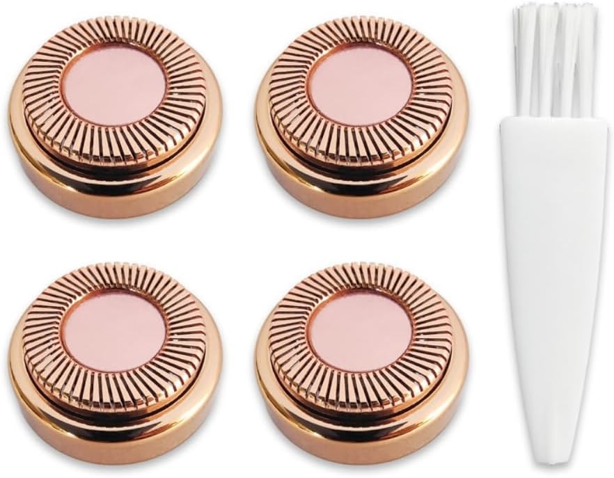 4pcs Hair Epilator Blade Replacement Heads Hair Women Electric Face Hair Removal Razor Facial Depilator Lipstick Shaving Parts (Pink)