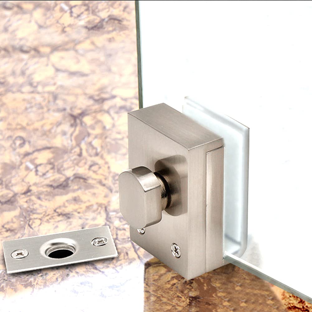 Glass Door Latch, Brass+Zinc Alloy Glass Door Lock, 8-12mm Thickness Glass Floor Latch Lock Bolt Ground Lock - Image 3