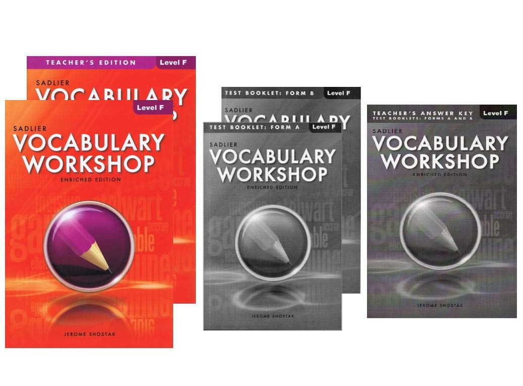 (F0110S) Vocabulary Workshop Enriched Edition Student Book + Teacher's Edition + Test Booklet Form A&B + Answer key Level F - Grade 11