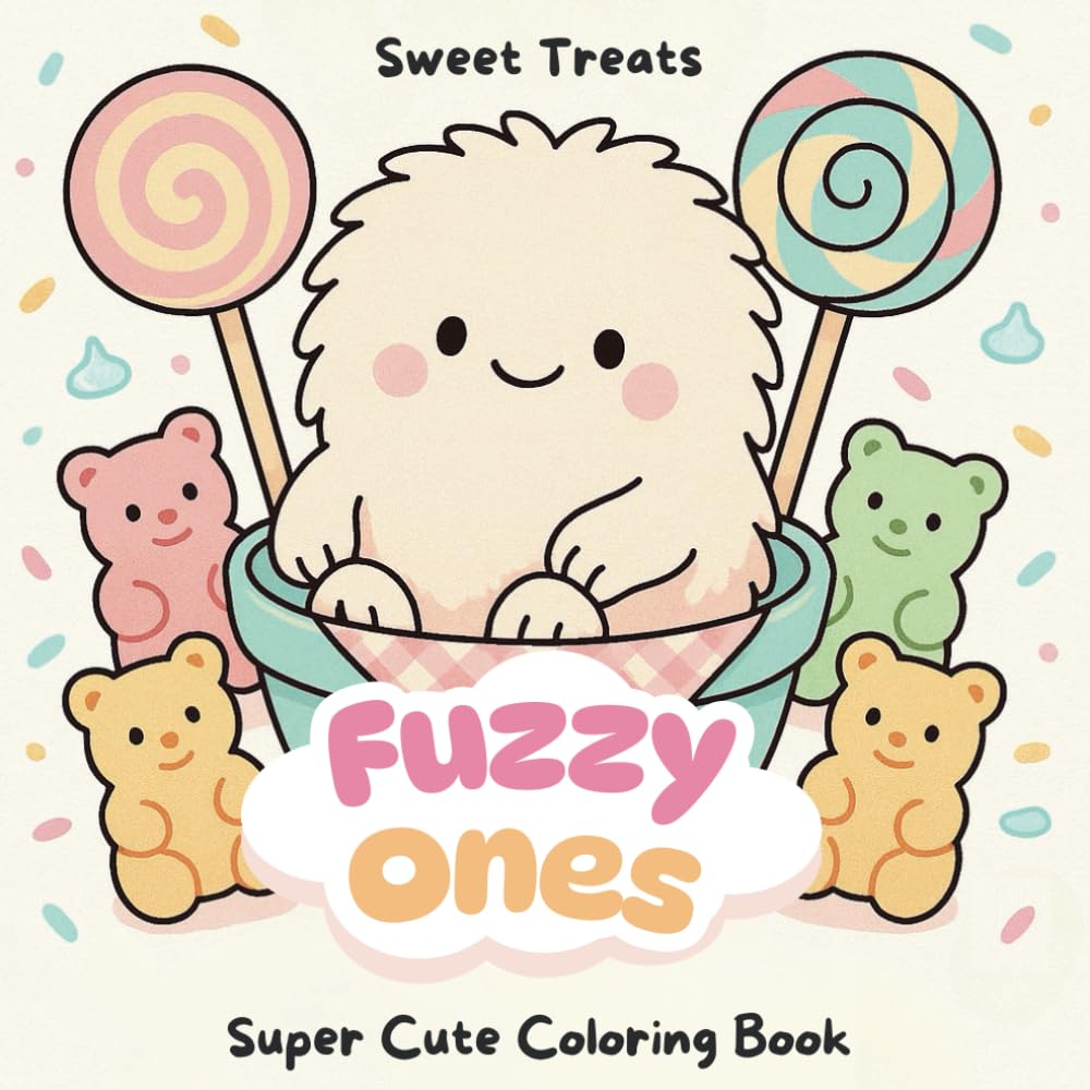 Fuzzy Ones - Sweet Treats Coloring Book: Whimsical Fuzzy Creatures, Cozy Dessert Worlds, and Playful Candy Scenes — Perfect for Stress Relief, Creativity, and Gift Giving