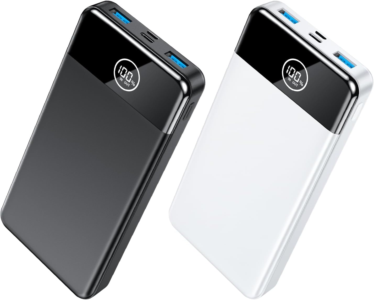 Black+White Portable Charger 33800mAh Power Bank, 22.5W Fast Charging Battery Pack, Digital Display Portable Phone Charger for iPhone 14/13/12 Pro Samsung Google LG iPad AirPods