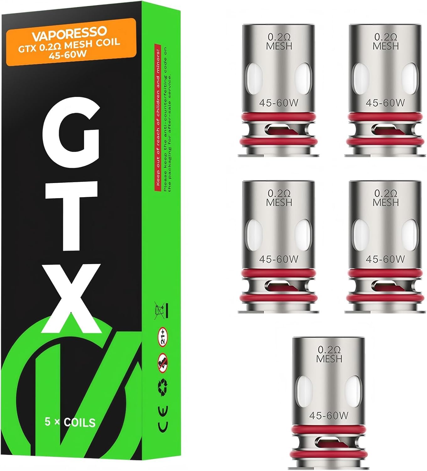 VAPORESSO GTX Replacement Coils 0.2 Ohm Mesh [Pack of 5]